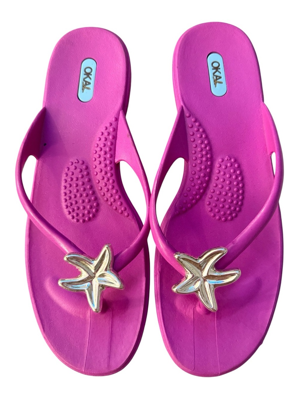 Oka b Starfish Sandals beach waterproof supportive collegiate pink colorful sz L